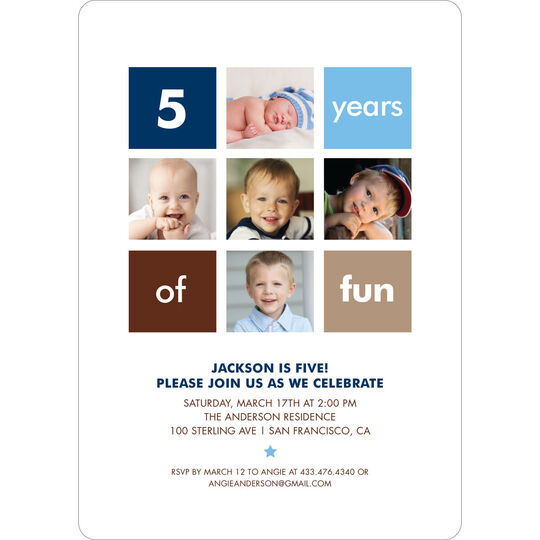 Birthday Years of Fun Photo Invitations